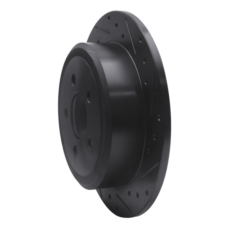 Dodge Nitro Brake Rotor (1) - Rear Right - R1 Concepts - Drilled & Slotted - Black - `07-`12